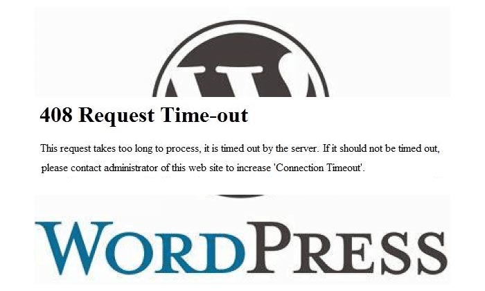 request timeout saat import website wordpress